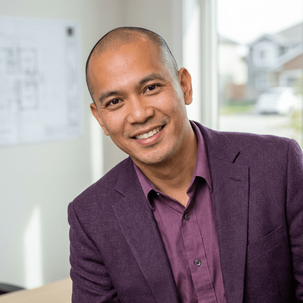 Portrait of David Tran in professional setting