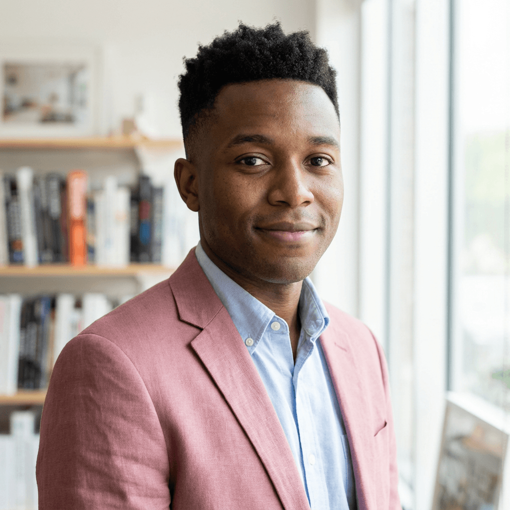 Portrait of Marcus Okonkwo in modern office
