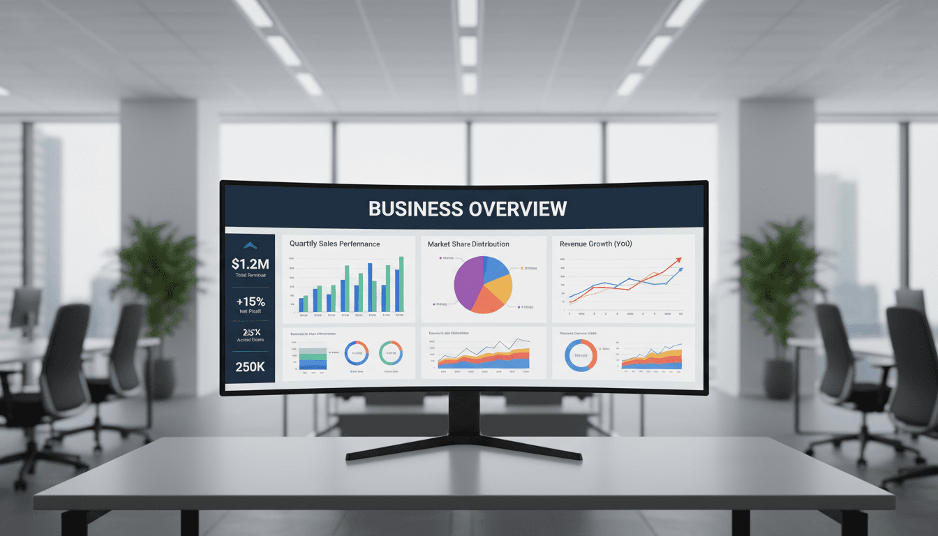 Analytics dashboard displaying data charts and metrics on a computer screen